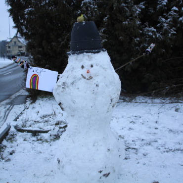Winterzauber – Sonne, Schnee und Spass - Gruss vom Schneemann der Geschwister Strauss. Leserfoto Trudi Krieg  / 8 / 2026