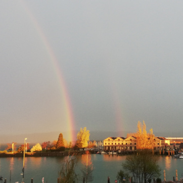 Doppelter Regenbogen über Romanshorn - Leserfoto: Monika Baumann / 42/2023
