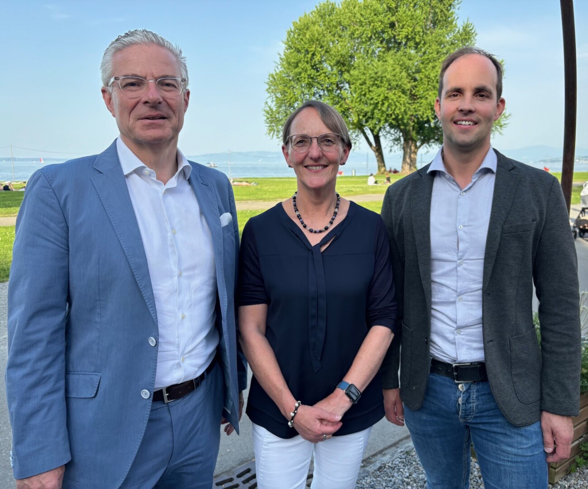 Thierry Kurtzemann (v.l), Rebecca D’Antuono und Philipp Gemperle. Foto: FDP.Die Liberalen Bezirk Arbon