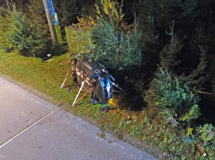 Die beiden Fahrzeuginsassen wurden leicht verletzt. Foto: Kantonspolizei Thurgau