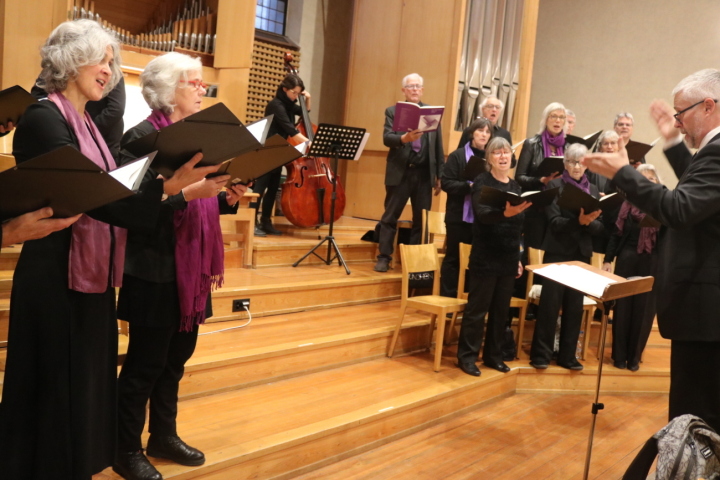 Die Sängerinnen und Sänger der Romanshorner Projekt-Kantorei boten ein geistliches Konzert, unter der Leitung von Bruno Sauder. Fotos: Markus Bösch