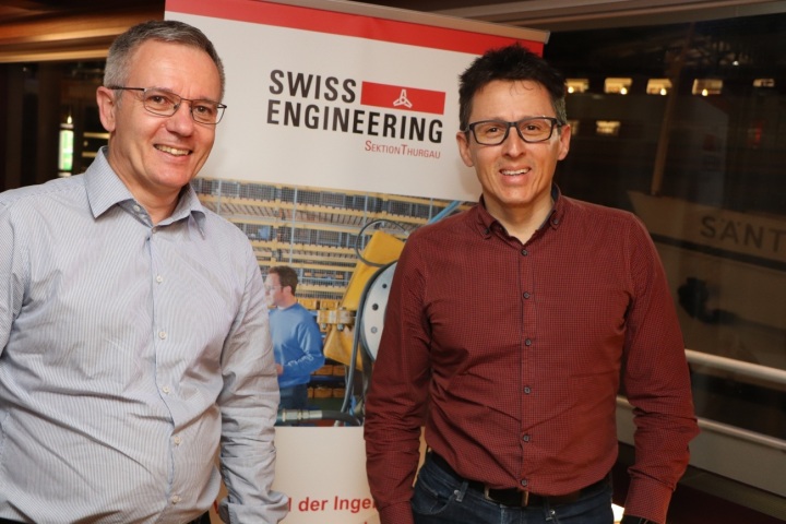 Die Maschinenbauingenieure Ruedi Graf und Michael Keller engagieren sich neu im Vorstand von Swiss Engineering Thurgau. Fotos: Martin Sinzig