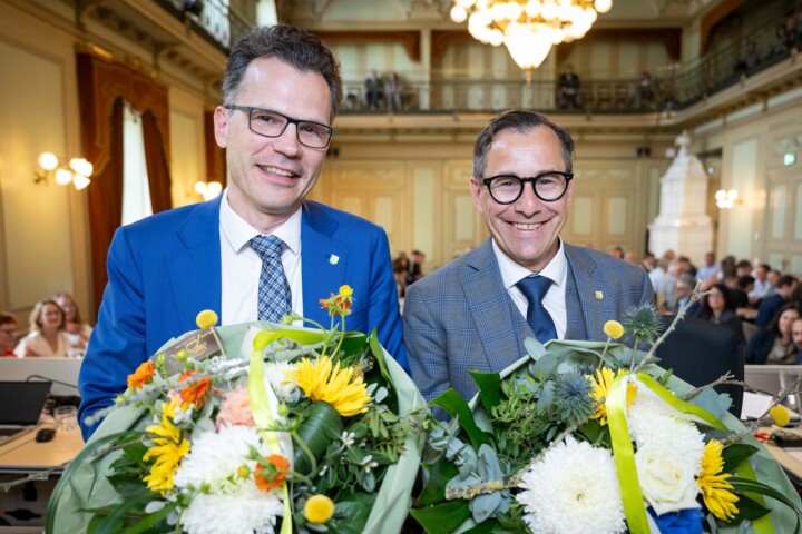 Der neu gewählte Regierungspräsident Dominik Diezi (links) und der neu gewählte Präsident des Grossen Rates René Walther. Fots: zVg. Staatskanzlei Kanton Thurgau