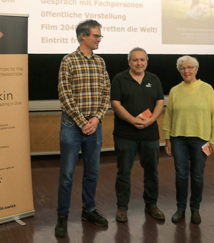 Sie setzen ihre Projekte mit Herzblut um (v. l.): Lukas Lichtensteiger, Nikos Karathanasis und Barbara Schmidt Oesch. Fotos: Markus Bösch