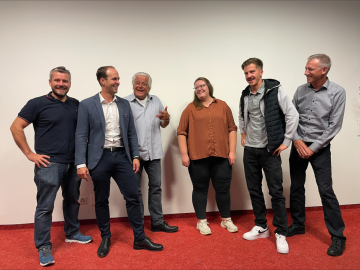 Vorstand FDP Romanshorn (v. l.): Christian Stübi (neu), Philipp Gemperle (Stadtrat), Andreas Karolin (Präsident), Nadja Bolliger, Aron Signer, Arno Germann (RPK). Foto: FDP Romanshorn