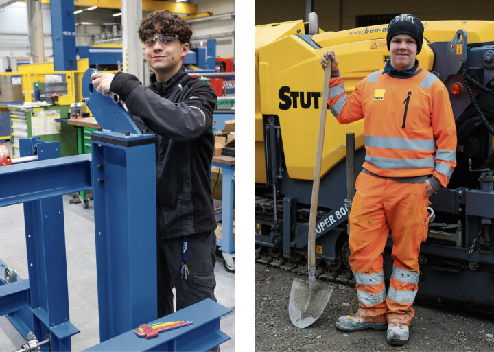 Eymen Önder (links) hat bei der Firma Geobrugg in diesem Sommer seine Lehre als Produktionsmechaniker angefangen. Fabio Dütschler ist in der Lehre als Strassenbauer bei der Firma Stutz AG. Fotos: Markus Bösch 