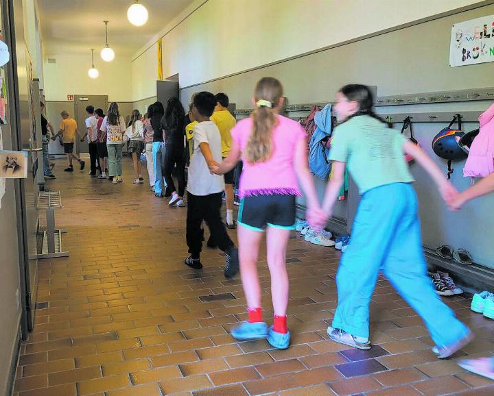 Evakuierungsübung im Schulhaus Pestalozzi