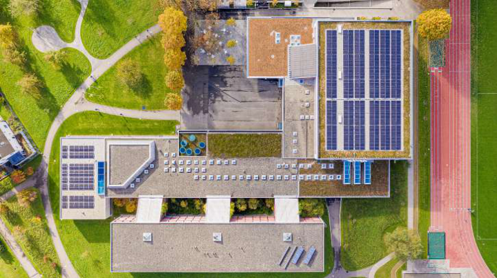 Luftaufnahme der Photovoltaikanlage von Patrick Itten