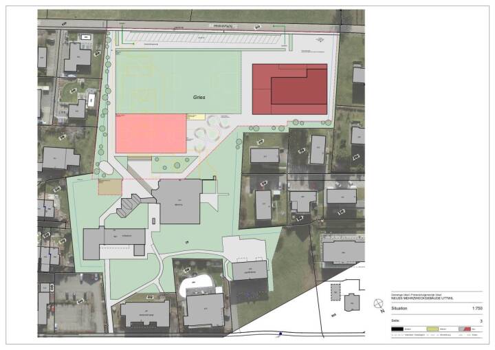 Plan «Neues Mehrzweckgebäude in Uttwil». zVg. Gemeinde Uttwil