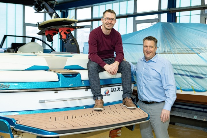 Ruggero Vögeli, Seamarine Boats GmbH, und Yves Bosshart, Pro Nautik AG (v. l.). Foto: zVg.
