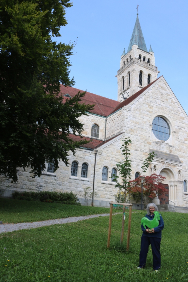 Der Oasenweg auf dem katholischen Kirchenhügel und der Bibelgarten im evangelischen Friedhof – konkrete Massnahmen des von Theologin Gaby Zimmermann initiierten Umweltlabels. Fotos: Markus Bösch