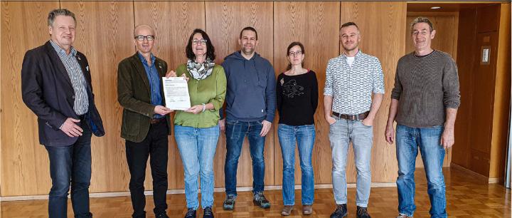 V. l.: Dietmar Cords, Andreas Frei, Martina Brendler, David Züllig, Monika Visintin, Marco Bertschinger, Martin Nafzger. Foto: Evangelische Kirchgemeinde Romanshorn