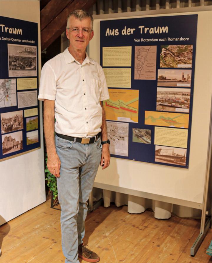 TZ-Redaktor Thomas Wunderlin schaute zurück und wagte auch einen Blick nach vorn, zu den Wasserständen am Bodensee. Foto: Markus Bösch