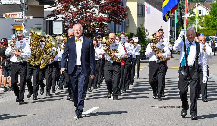 Parademusik der Spielgemeinschaft Musikgesellschaft Konkordia Wittenbach und MV Romanshorn. Foto: Salome Iseli