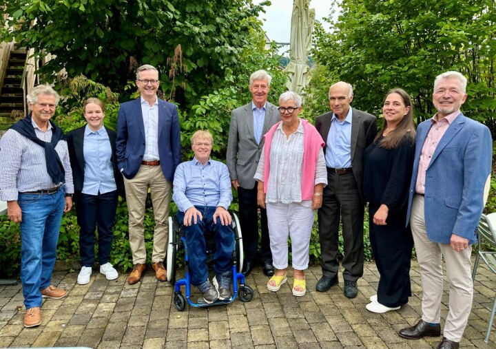 Die Mitglieder des Stiftungsrats von links nach rechts; Martin Witzig (bis 30.6.2025), Sekretärin Anja Ribi, Präsident Matthias Hotz, Armin Jossi, Bernhard Friedrich, Esther Menzi (bis 30.6.2025), Martin Briner, Daniela Zuber und Walter Guntersweiler (beide seit 1.7.2025)