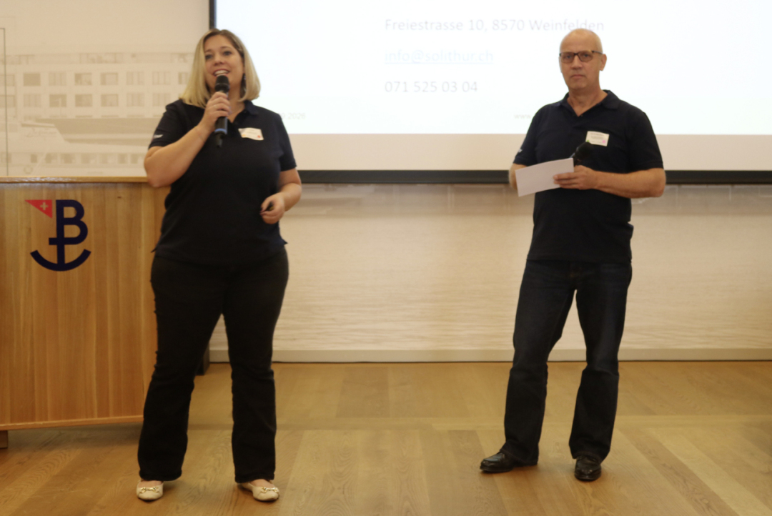 Conny David und Steve Stiehler, Projektleitende SoliThur. Conny David und Steve Stiehler, Projektleitende SoliThur.