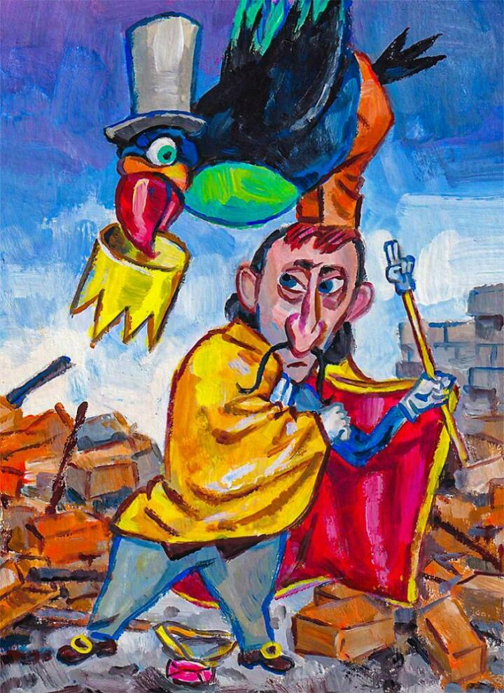 Die Zauberlaterne zeigt den Trickfilm «Der König und der Vogel»